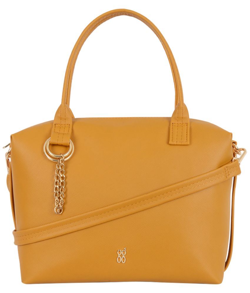     			Baggit Yellow PU Handheld