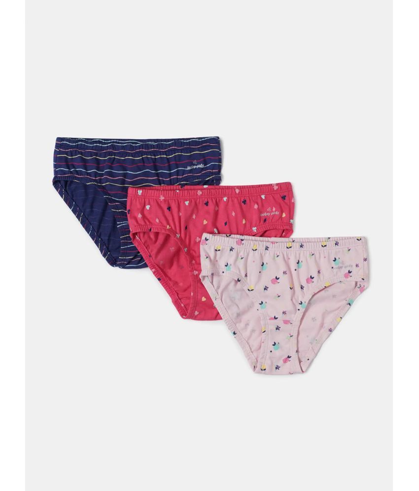     			Jockey SG01 Girls Super Combed Cotton Panty - Assorted (Pack of 3 - Color & Print May Vary)