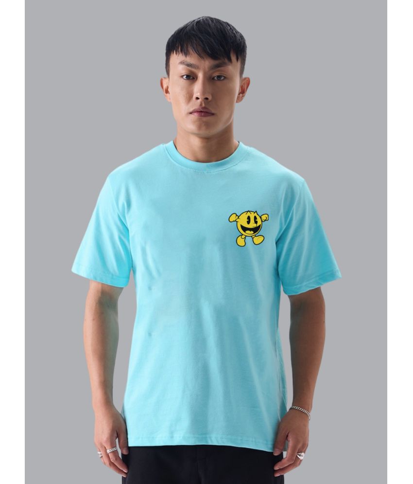     			PP Kurtis Cotton Blend Regular Fit Printed Half Sleeves Men's T-Shirt - Sky Blue ( Pack of 1 )
