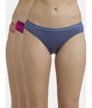 Jockey 1525 Women Super Combed Cotton Bikini - Dark Assorted (Pack of 3 - Color & Prints May Vary)