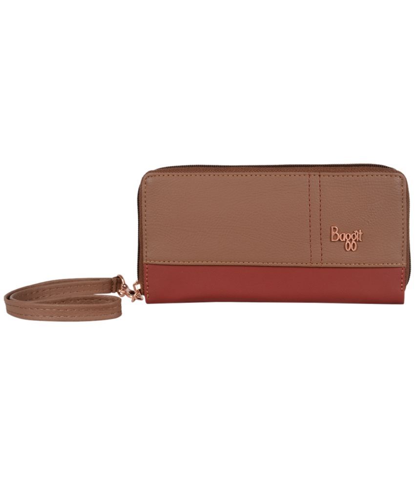     			Baggit PU Brown Women's Zip Around Wallet ( Pack of 1 )