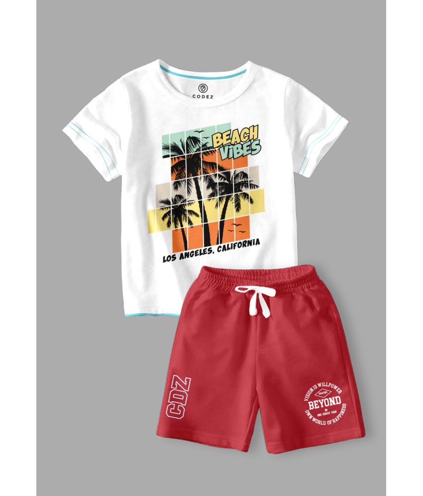     			CODEZ Pack of 2 Boys Cotton Blend T-Shirt & Shorts ( Multicolor )