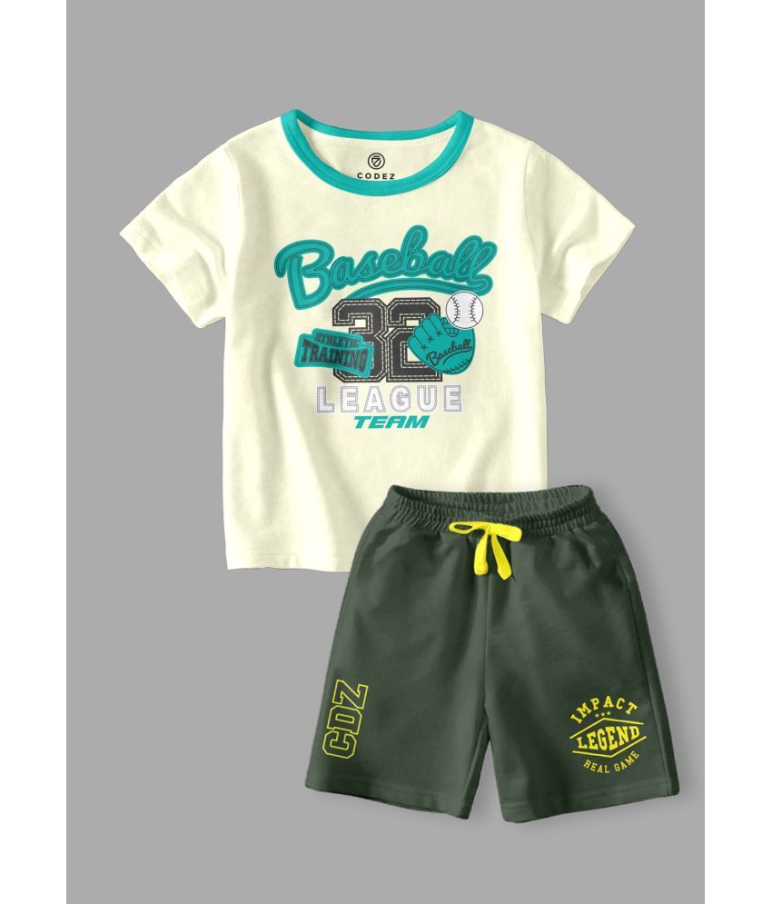     			CODEZ Pack of 2 Boys Cotton Blend T-Shirt & Shorts ( Multicolor )