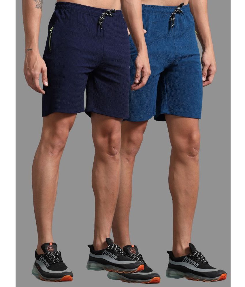     			JILZ Multi Polyester Men's Shorts ( Pack of 2 )