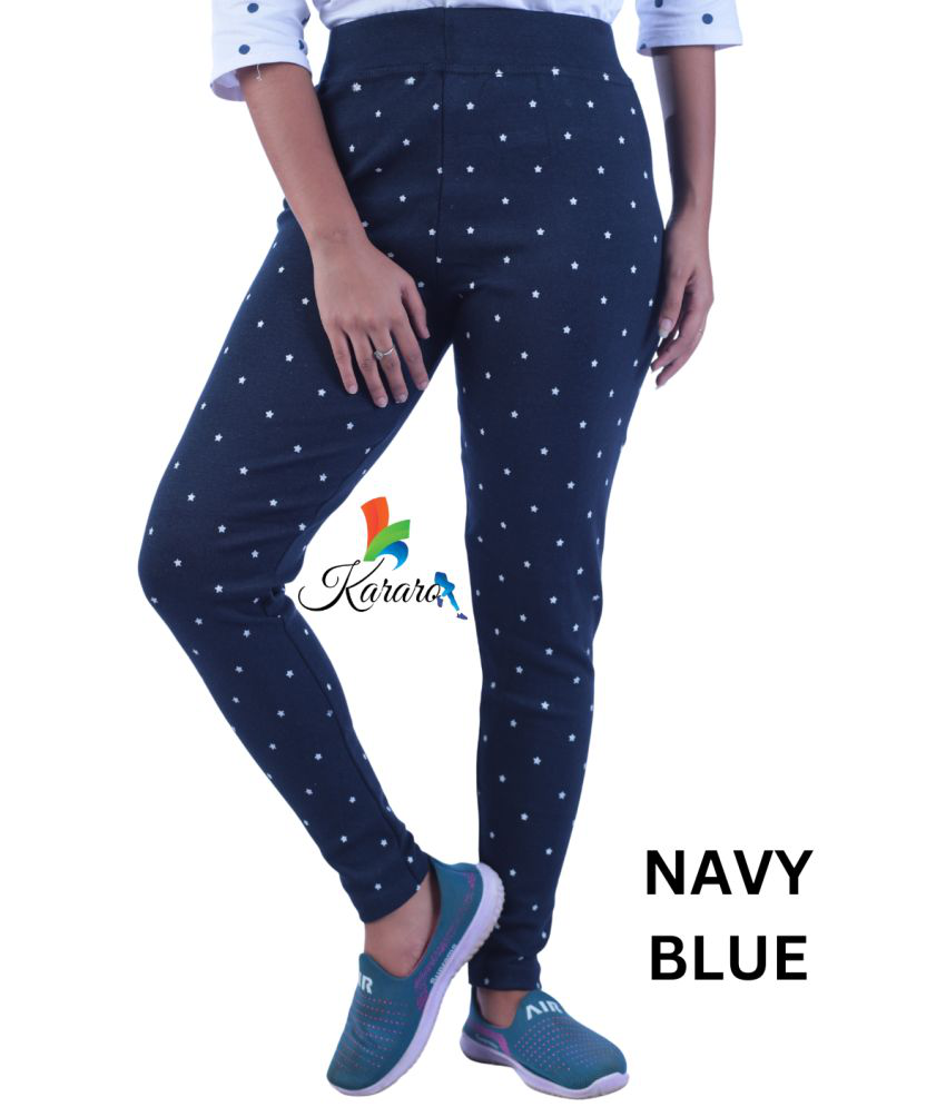     			KARARO JEGGINGS - Cotton Blend Skinny Fit Navy Blue Women's Jeggings ( Pack of 1 )