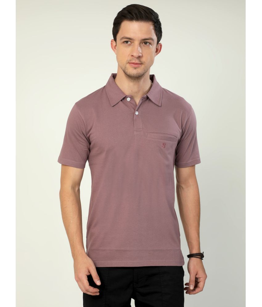     			SUPER STYLE POLO Cotton Regular Fit Solid Half Sleeves Men's Polo T Shirt - Mauve ( Pack of 1 )