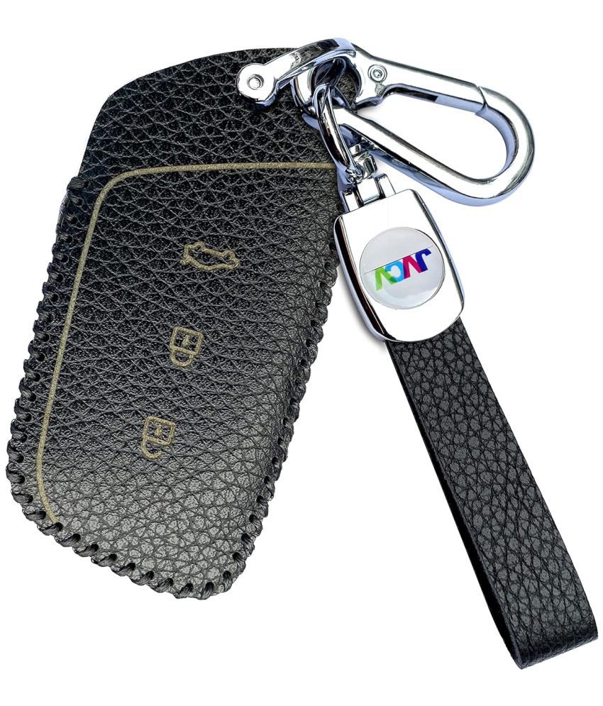     			Soft Handmade Lychee Pattern Leather Key Cover Compatible with New MG Hector and Hector Plus Smart Key
