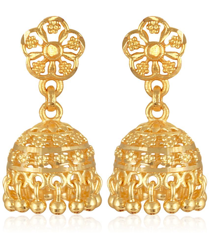     			VIVASTRI Golden Jhumki Earrings ( Pack of 1 )