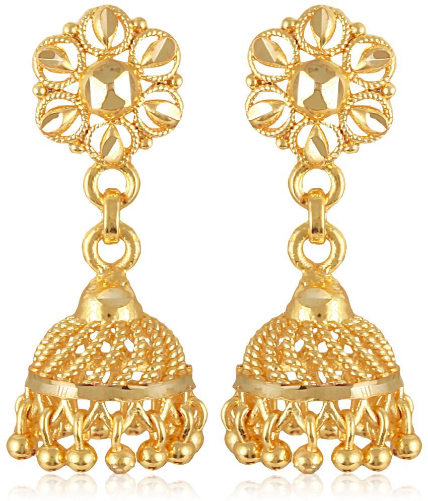     			VIVASTRI Golden Jhumki Earrings ( Pack of 1 )