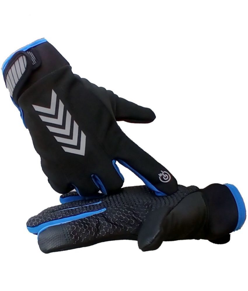     			ZAYSOO Blue Nylon Men's Biker Gloves ( Pack of 1 )