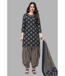 shree jeenmata collection Unstitched Cotton Printed Dress Material - Black ( Pack of 1 )