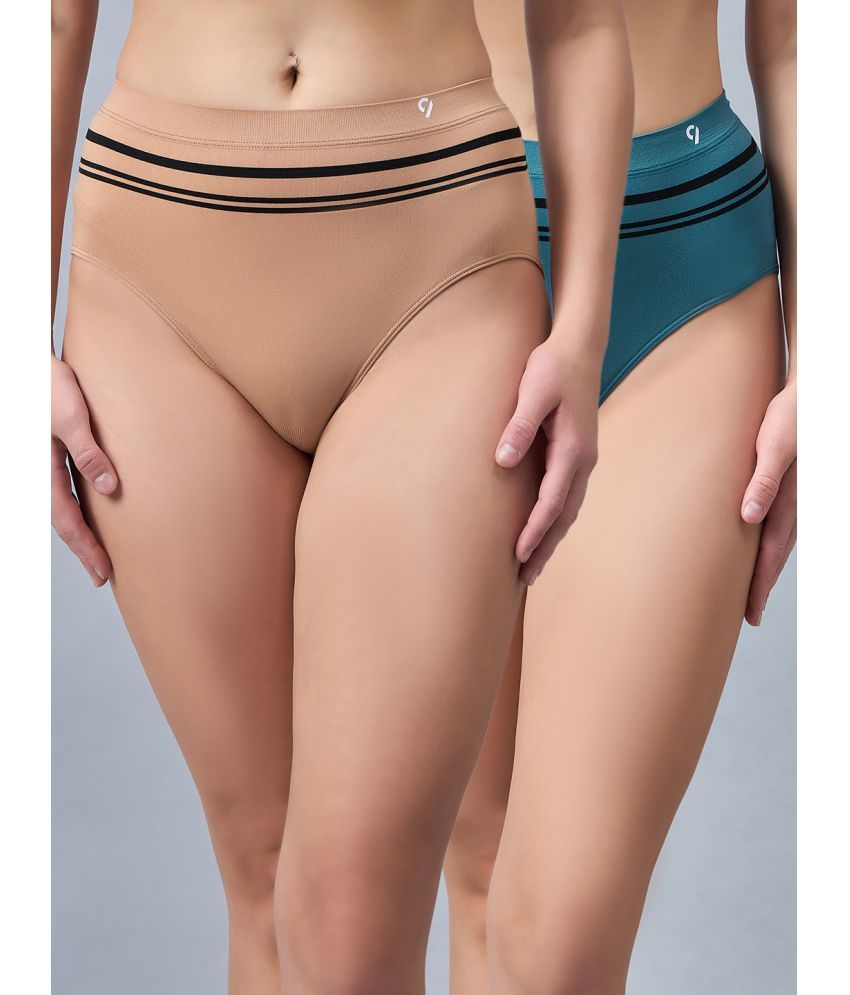     			C9 Airwear Pack of 2 Nylon Striped Women's Briefs ( Multicolor )