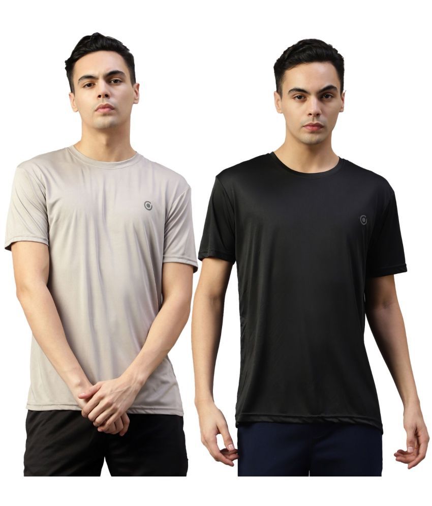     			Diaz Cotton Blend Regular Fit Solid Half Sleeves Men's T-Shirt - Multicolor ( Pack of 2 )