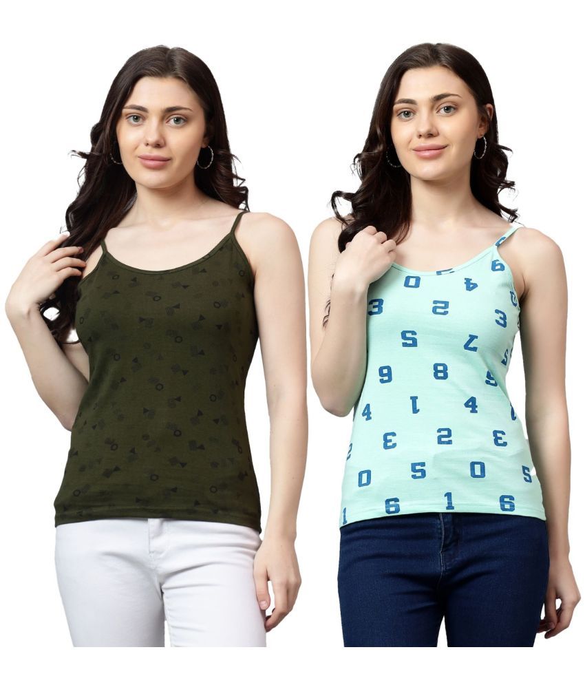     			Diaz Multicolor Crepe Women's Camisole Top ( Pack of 1 )