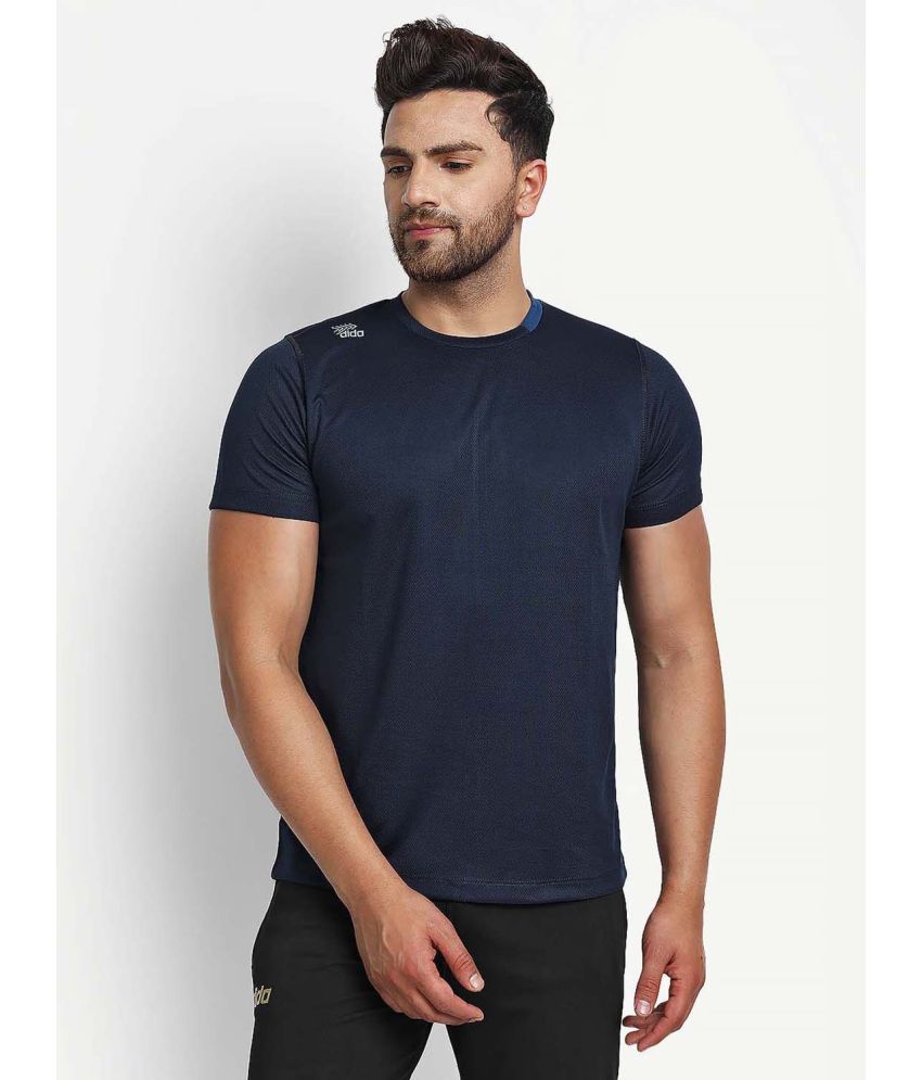     			Dida Sportswear Navy Blue Polyester Regular Fit Men's Sports T-Shirt ( Pack of 1 )