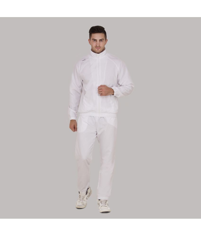     			Dida Sportswear White Polyester Regular Fit Solid Men's Sports Tracksuit ( Pack of 1 )