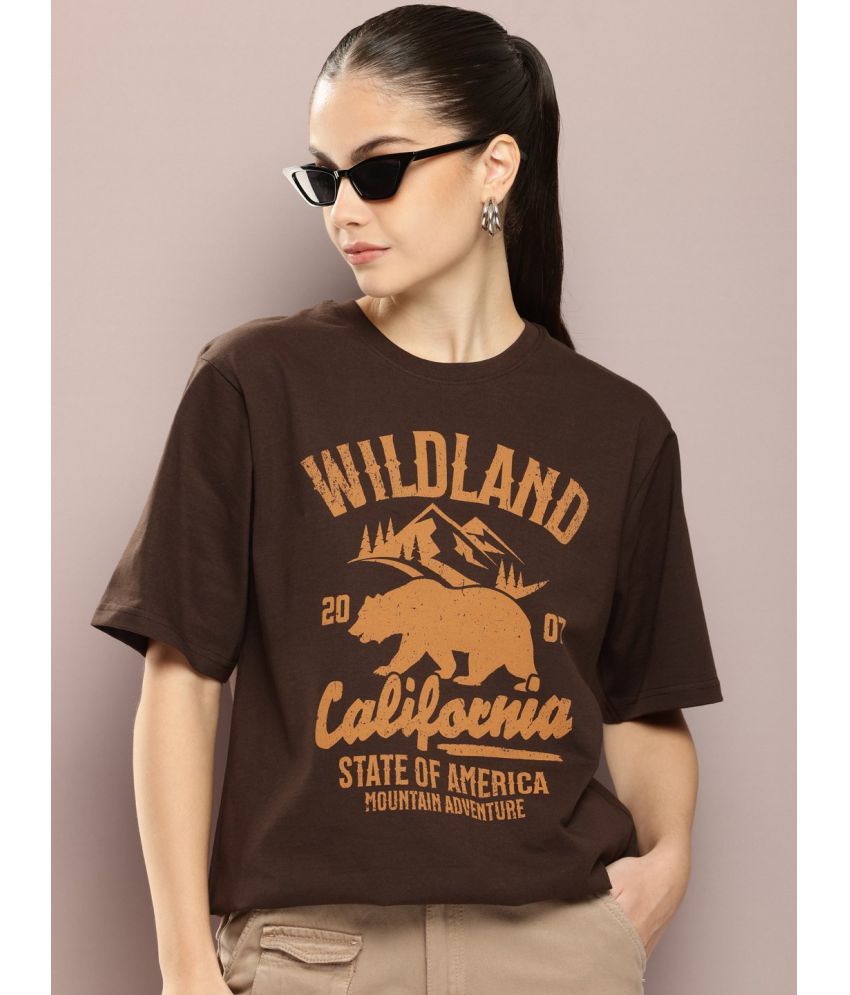     			Dillinger Brown Cotton Women's T-Shirt ( Pack of 1 )