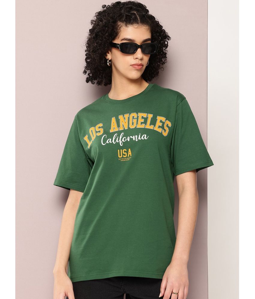     			Dillinger Green Cotton Loose Fit Women's T-Shirt ( Pack of 1 )