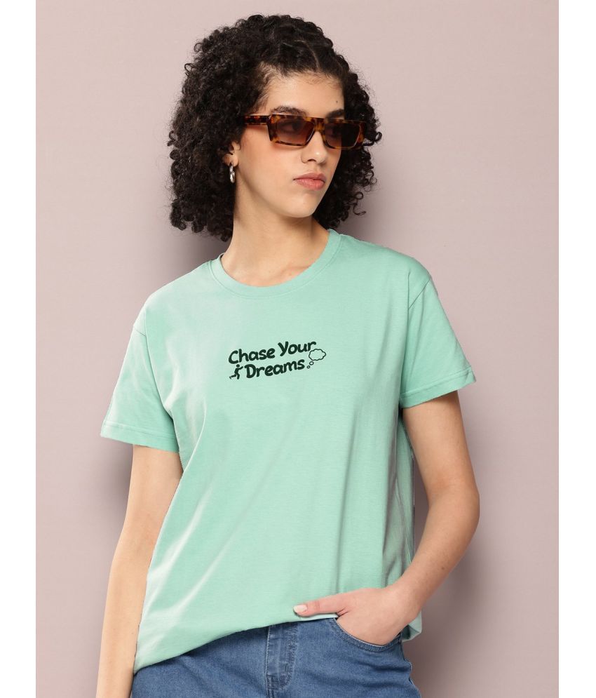     			Dillinger Turquoise Cotton Loose Fit Women's T-Shirt ( Pack of 1 )