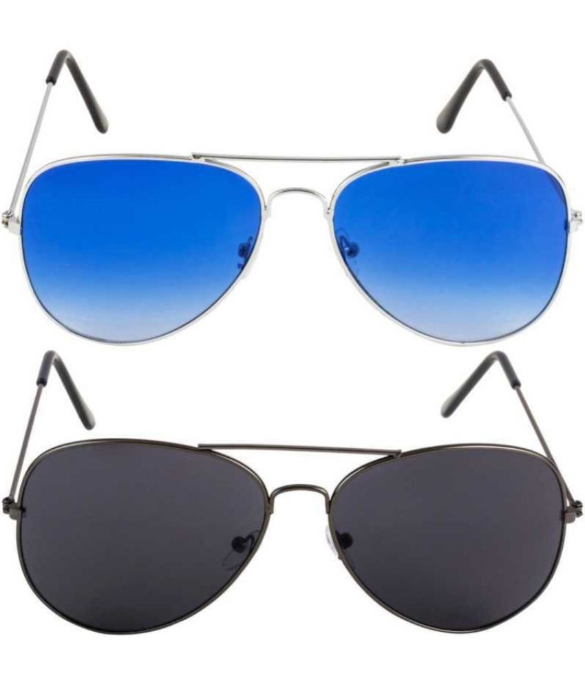     			Funk Multicolor Pilot Sunglasses ( Pack of 2 )