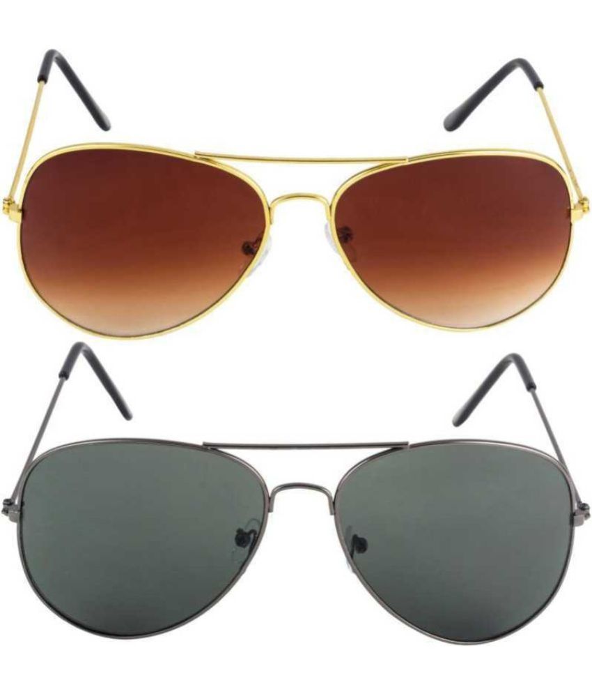     			Funk Multicolor Pilot Sunglasses ( Pack of 2 )