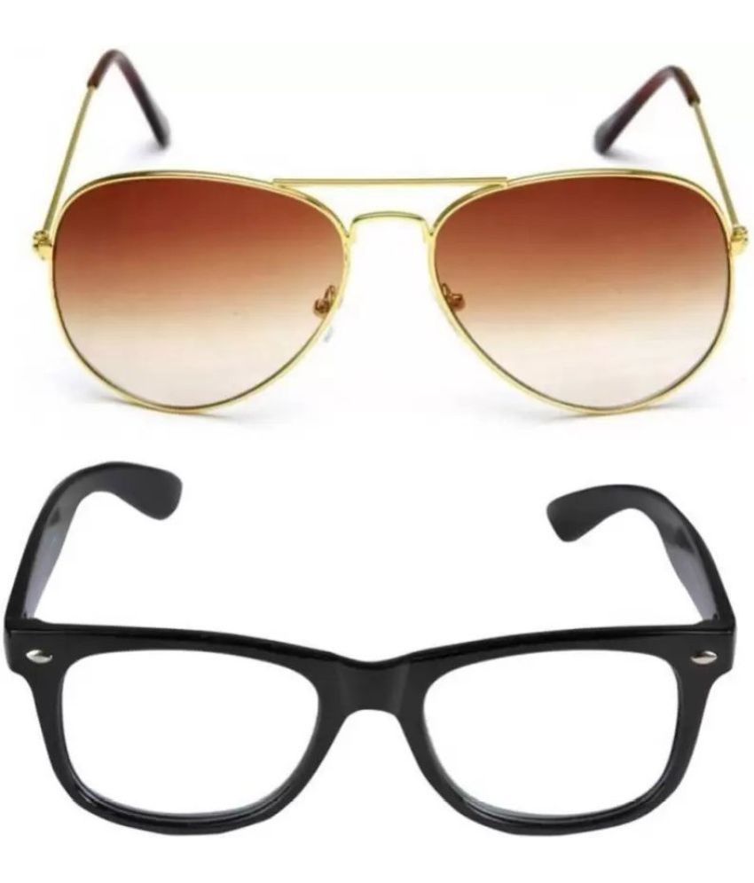     			Funk Multicolor Square Sunglasses ( Pack of 2 )