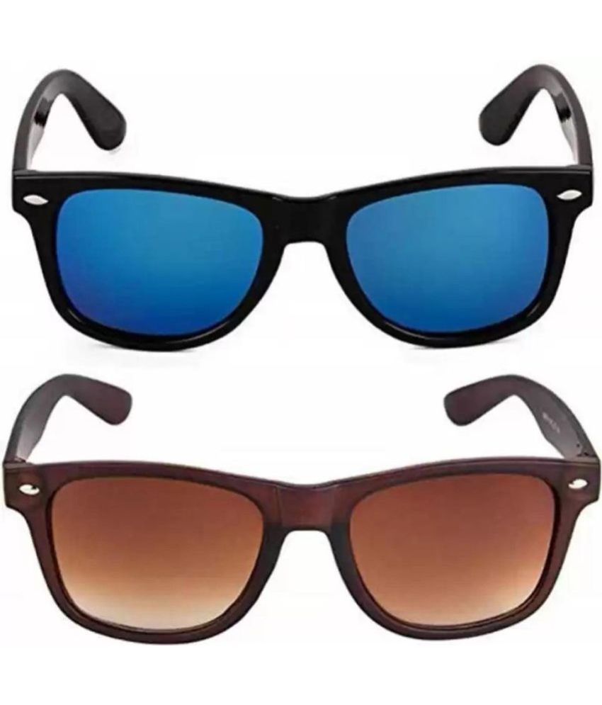     			Funk Multicolor Square Sunglasses ( Pack of 2 )