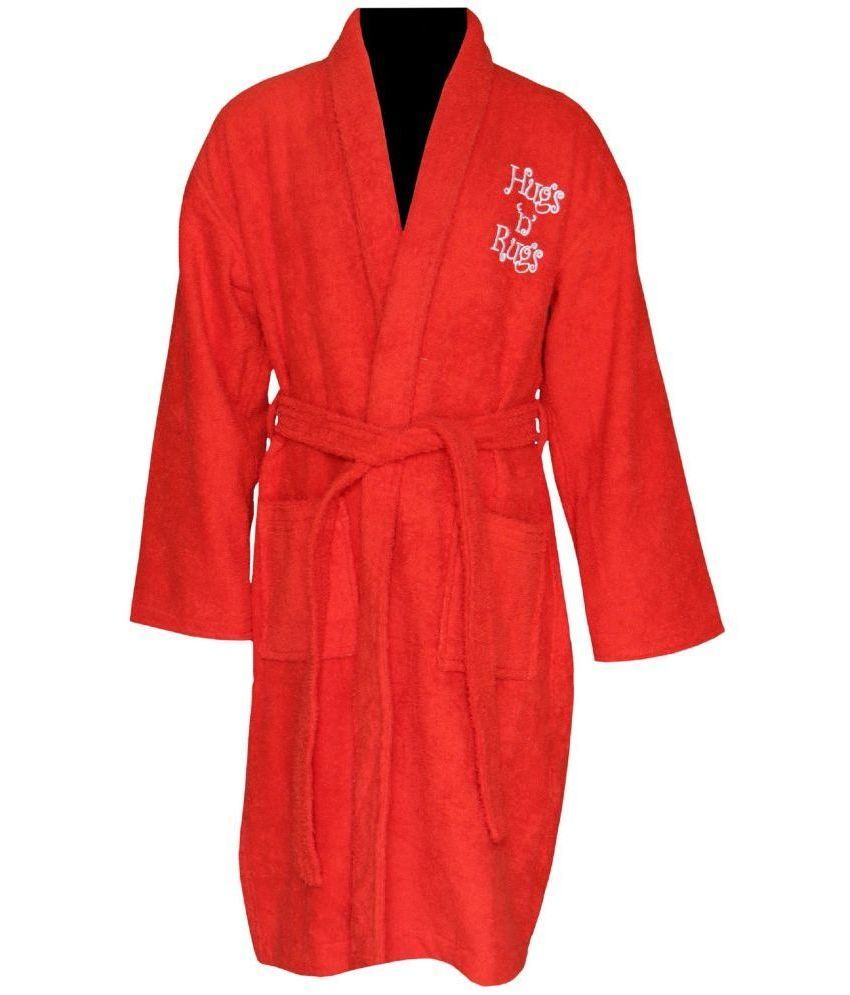     			HUGS N RUGS Red Free Size Bathrobe ( Pack of 1 )