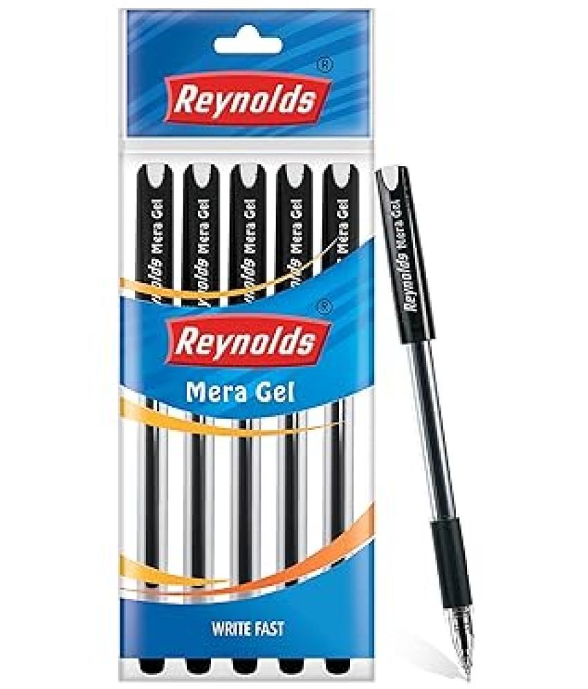     			Reynolds Mera Gel Ink 5 Pcs Black Pack of 3