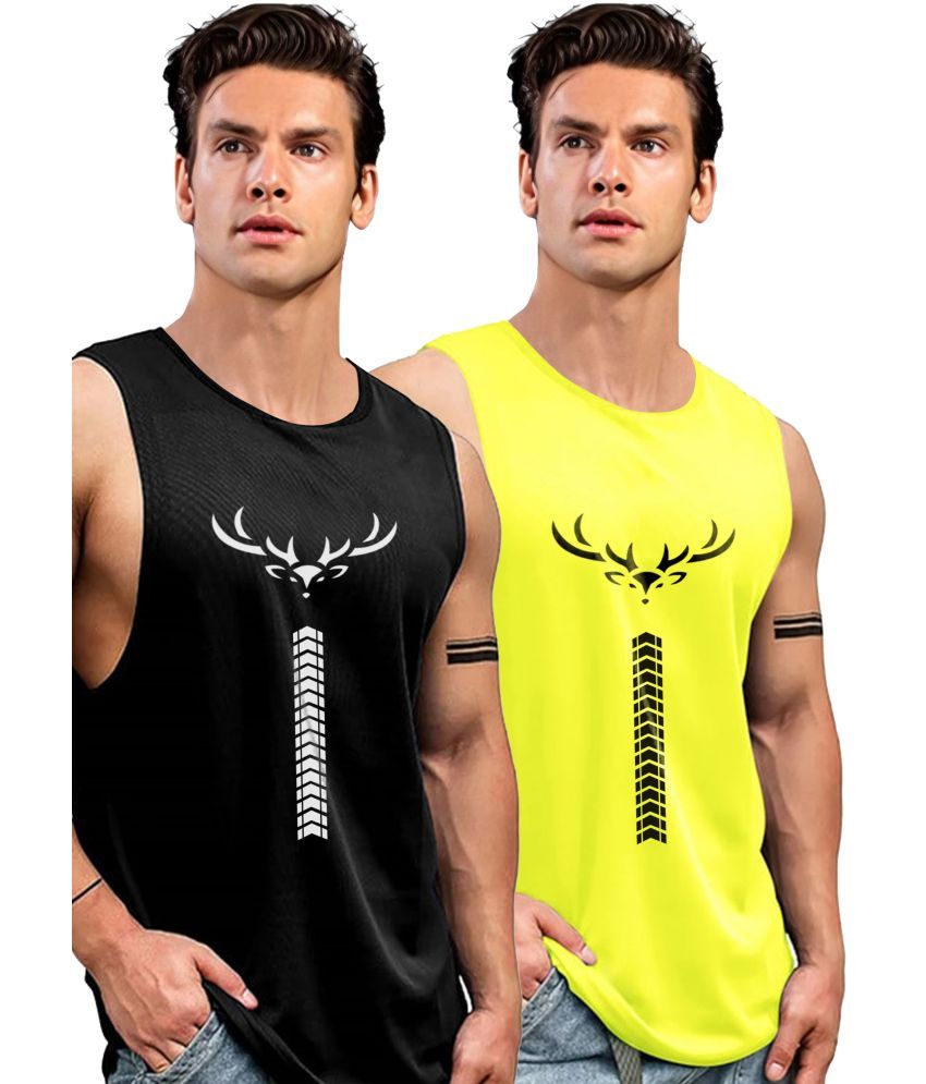     			AUSK Pack of 2 Polyester Gym Vest For Men ( Black )