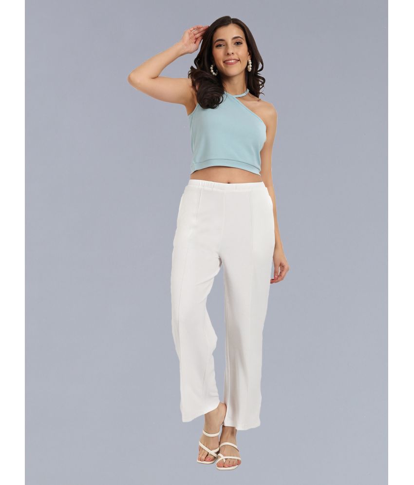     			Anjir White Polyester Wide Leg Women's Casual Pants ( Pack of 1 )