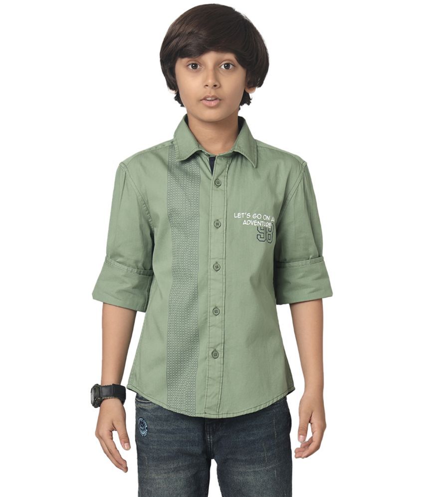     			Under Fourteen Only Single 100% Cotton Full Sleeves Shirt ( Green )