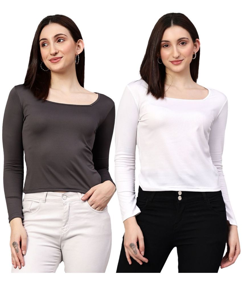     			Diaz Multi Color Cotton Blend Women's Regular Top ( Pack of 2 )