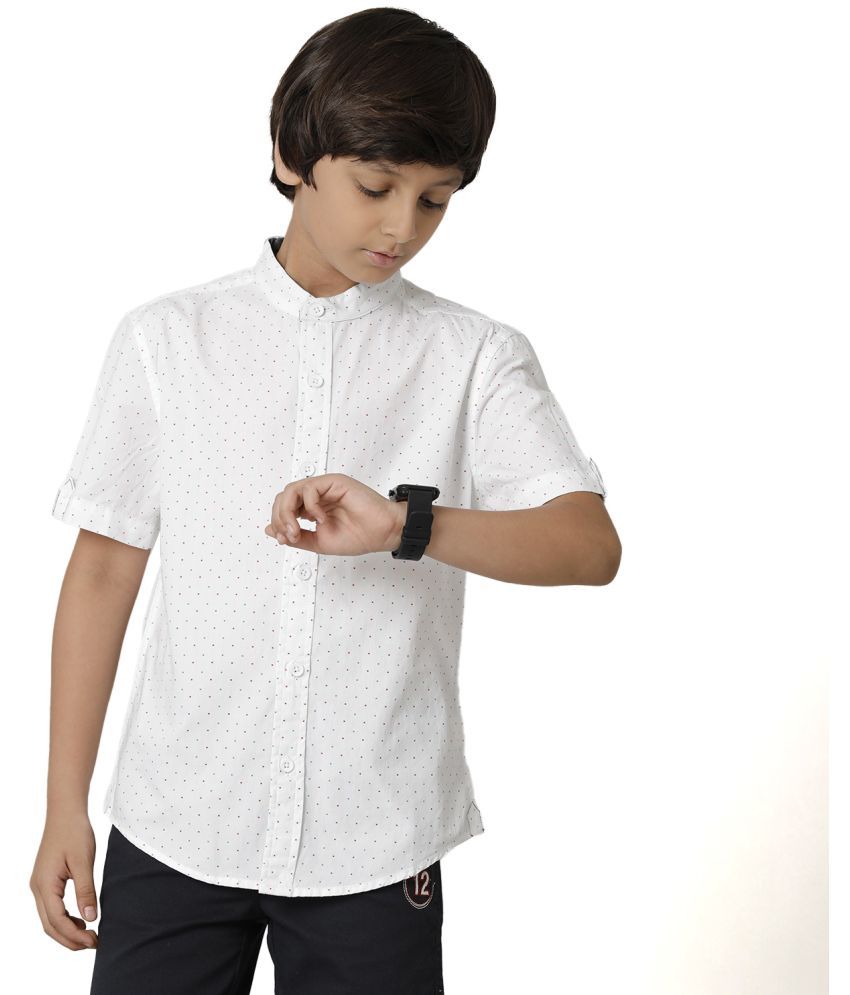     			Under Fourteen Only Pack of 1 Boys 100% Cotton Half Sleeves Shirt ( White )