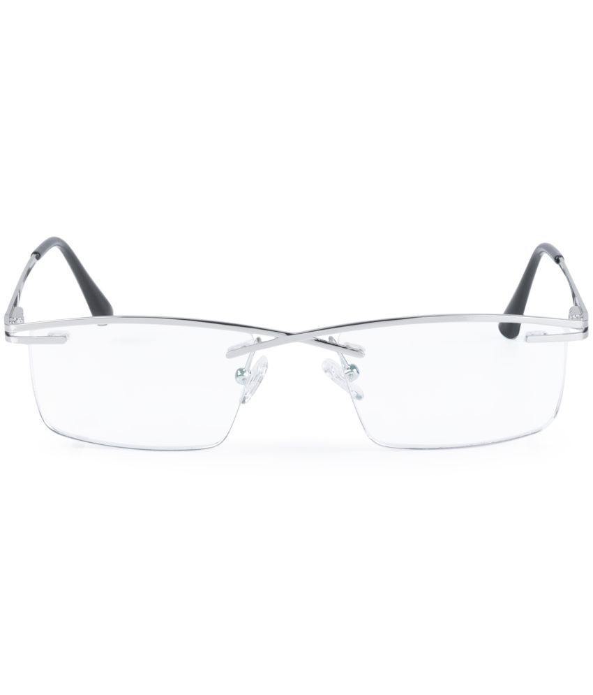     			Redex Silver Rectangular Eyeglass Frame ( Pack of 1 )