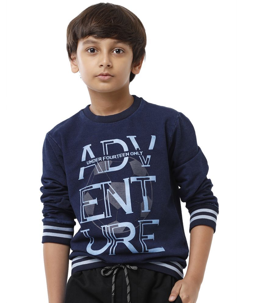     			Under Fourteen Only Pack of 1 Boys Cotton Blend T-Shirt ( Navy )