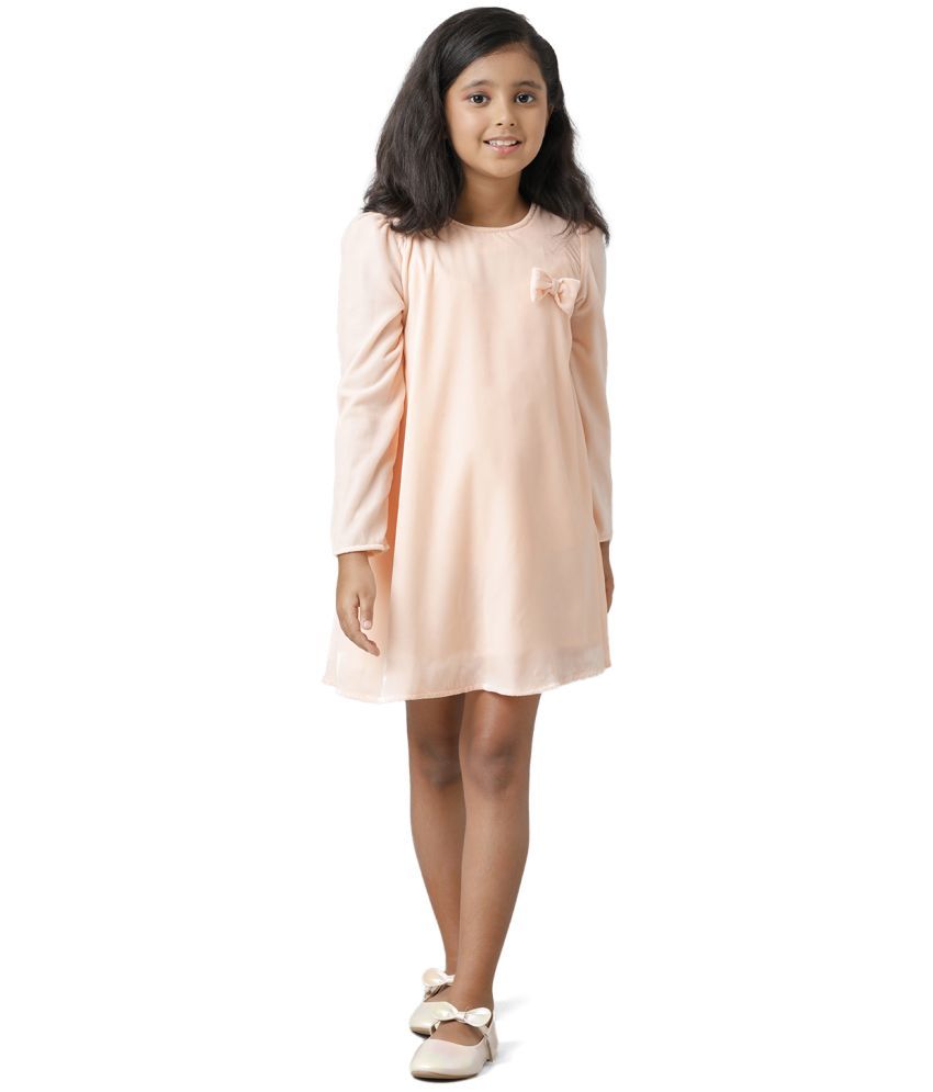     			Under Fourteen Only Pink Polyester Girls Asymmetric Dress ( Pack of 1 )