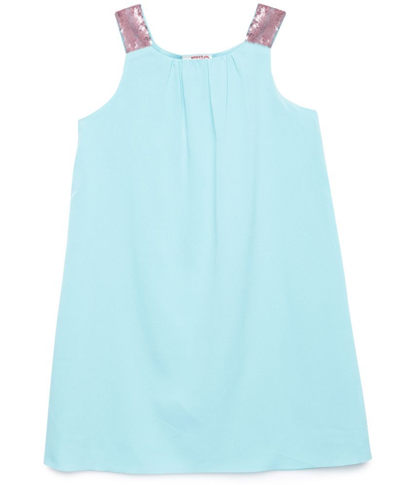     			Under Fourteen Only Sea Blue Polyester Girls A-line Dress ( Pack of 1 )