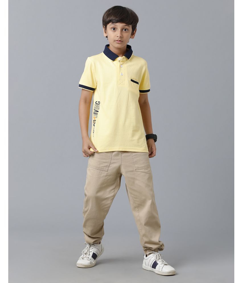     			Under Fourteen Only Pack of 1 Boys Cotton Blend Polo T-Shirt ( Yellow )