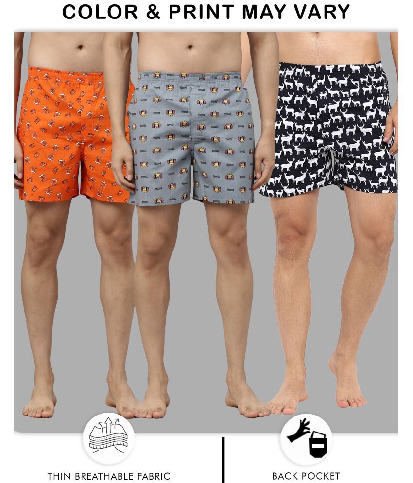     			broon Pack of 3 Cotton Men's Boxer- ( Black,Red,Yellow ) BOXER SHORTS