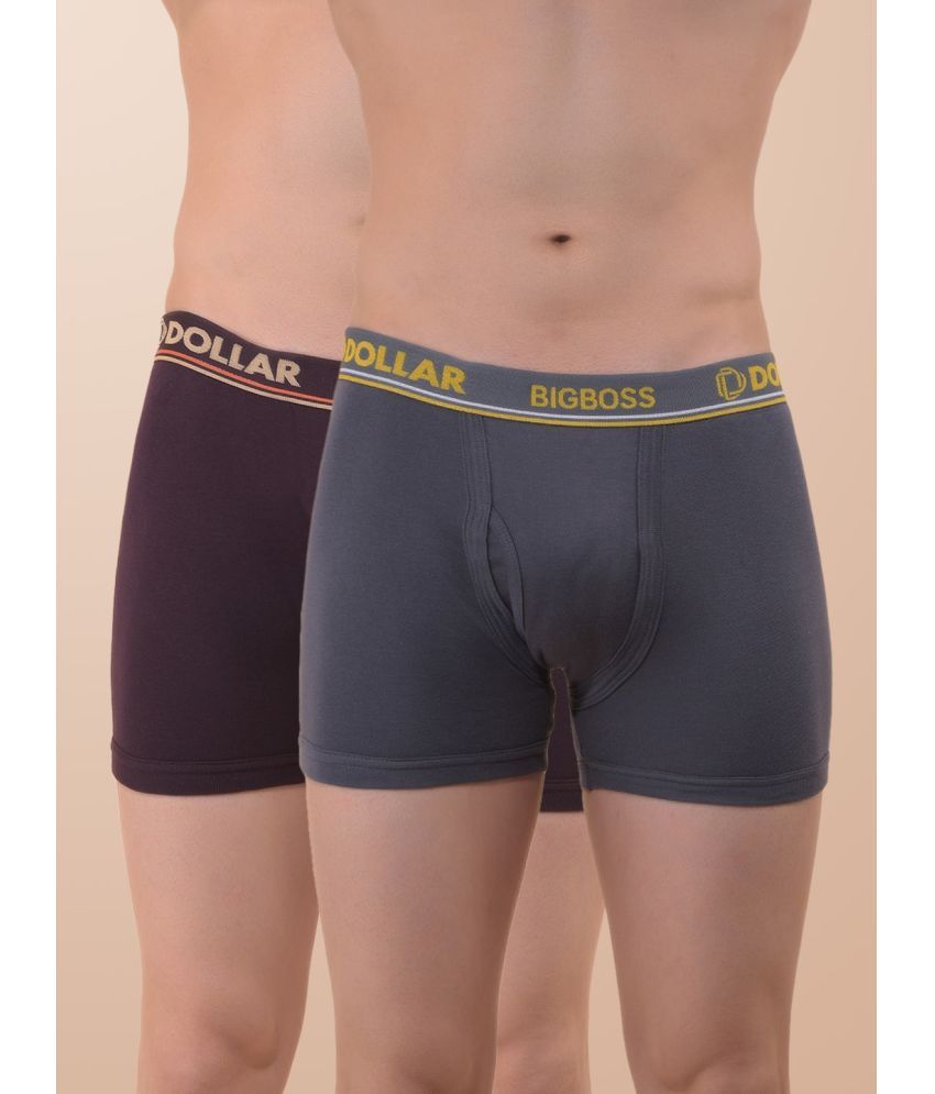     			Pack of 2 Dollar Bigboss Multicolor Interlock SCD Cotton Blend Men's Trunks