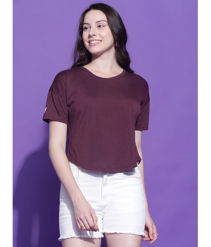     			EPPE Maroon Cotton Blend Regular Fit Women's T-Shirt ( Pack of 1 )