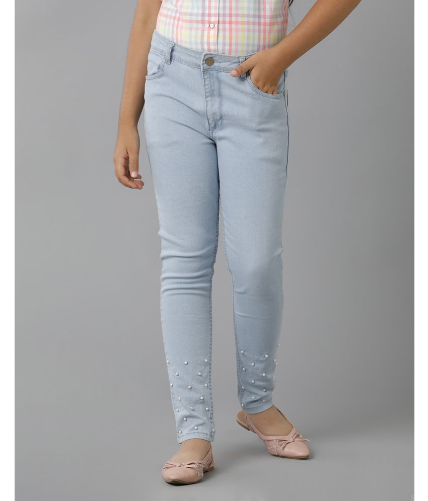     			GIRLS DENIM FULL PANT WITH PEARL ATTACHED ON PANELS