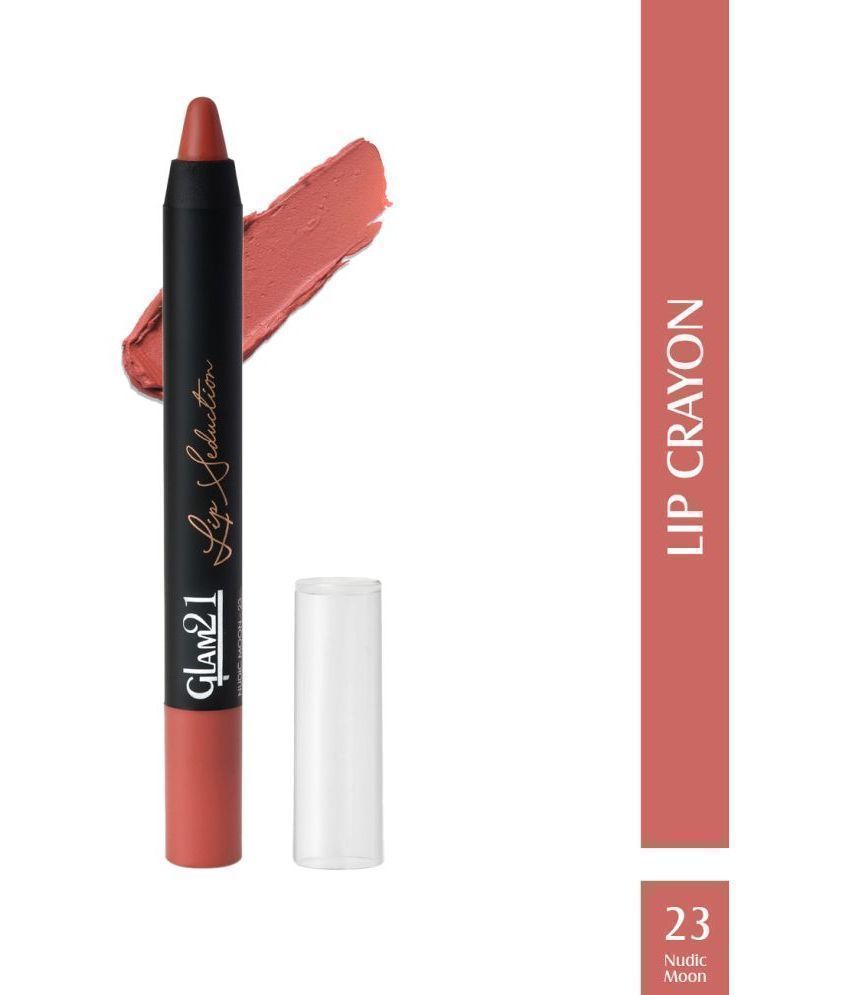     			Glam21 Lip Seduction Non- Transfer Crayon Lipstick With Creamy Matte Formula 2.8gm Nudic Moon-23