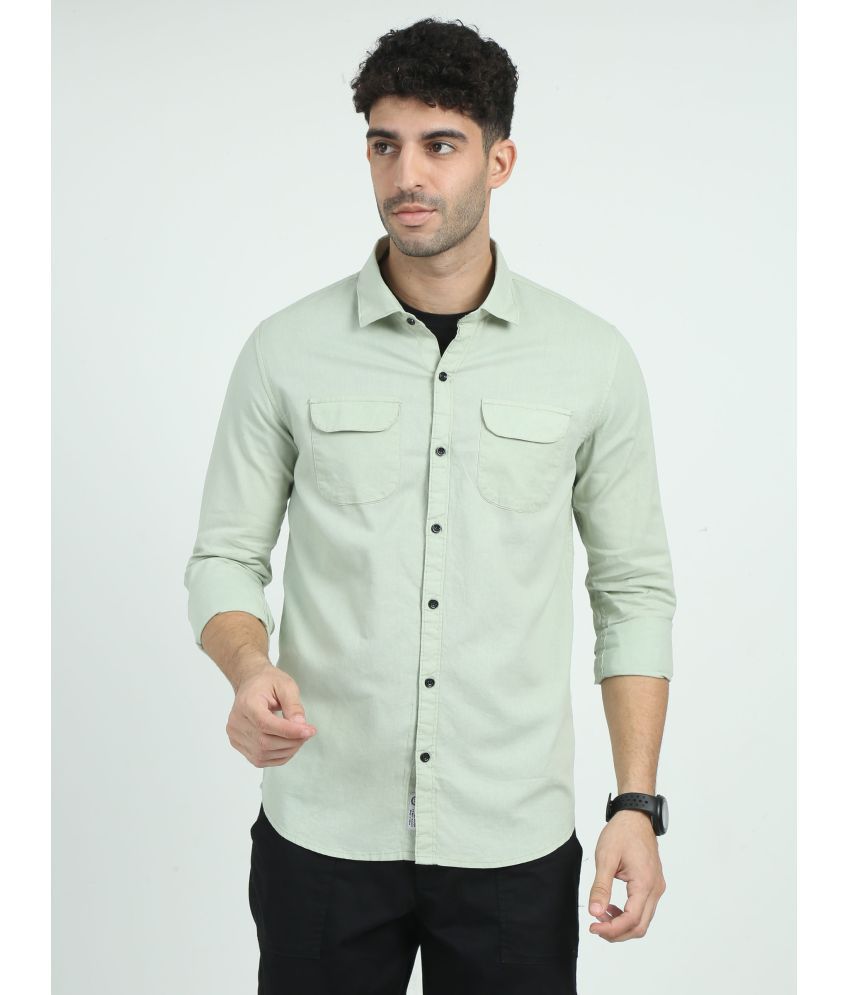     			HETIERS 100% Cotton Slim Fit Solids Full Sleeves Men's Casual Shirt - Mint Green ( Pack of 1 )