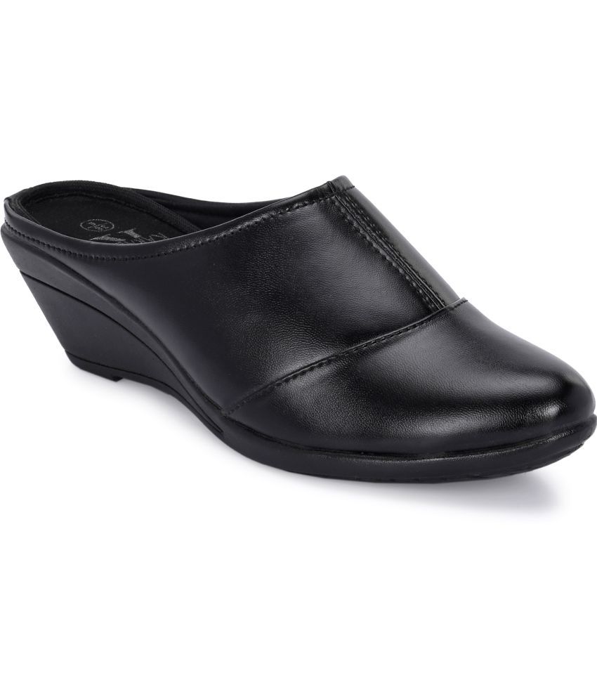     			KARADDI Black Women's Mules Heels