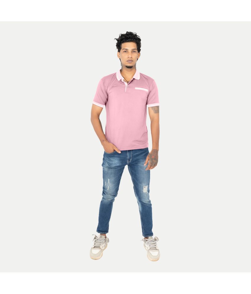     			Radprix Cotton Blend Regular Fit Solid Half Sleeves Men's Polo T Shirt - Pink ( Pack of 1 )
