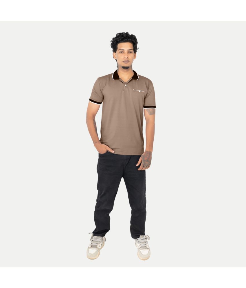     			Radprix Cotton Blend Regular Fit Solid Half Sleeves Men's Polo T Shirt - Brown ( Pack of 1 )