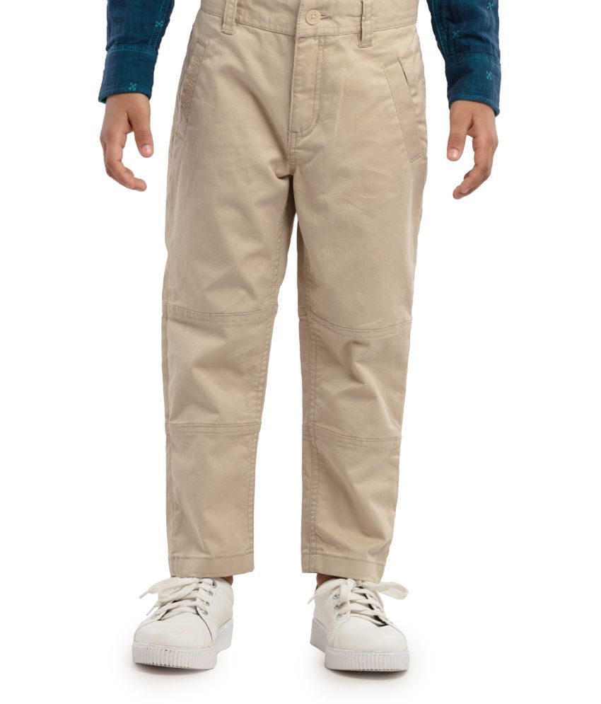     			Under Fourteen Only - Beige Cotton Boys Trousers ( Pack of 1 )