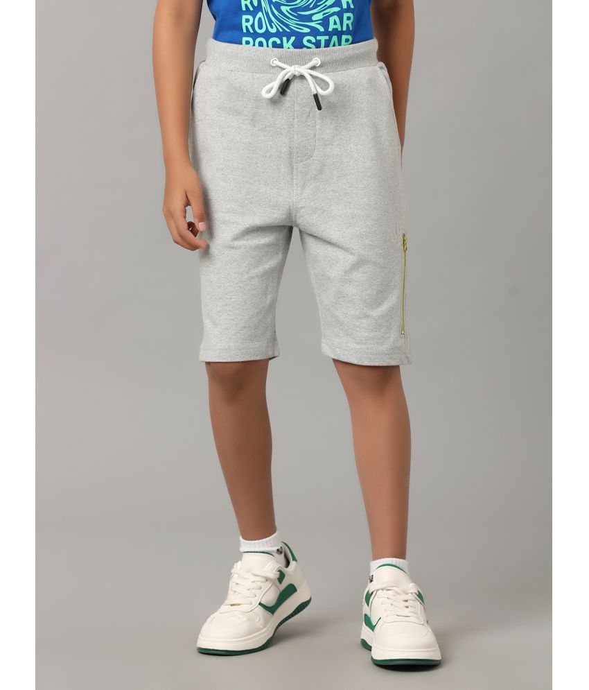     			Under Fourteen Only - Grey Melange Cotton Boys Shorts ( Pack of 1 )